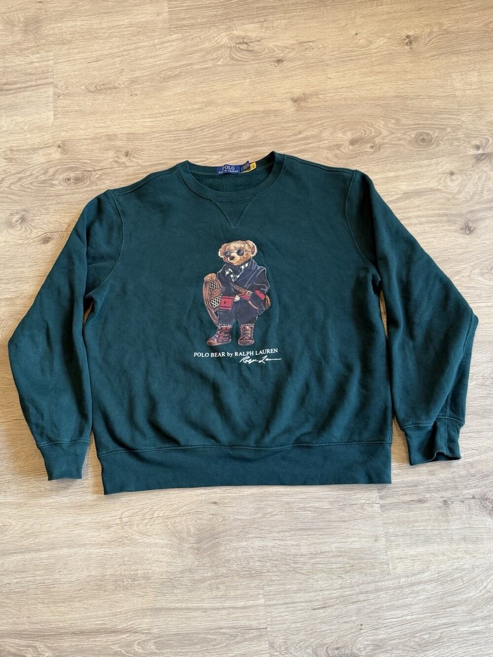 Ralph Lauren Polo Bear mens Sweatshirt Large Fleece Green